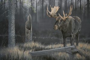 Valerie Rogers' painting of moose