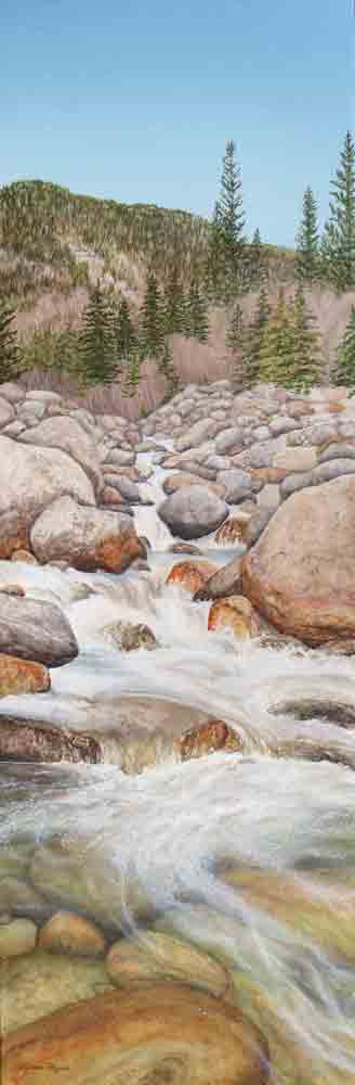 Valerie Rogers Painting of a mountain creek.