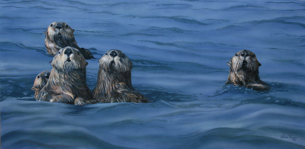 Sea otter painting by Valerie Rogers