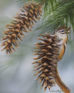 chipmunk pinecone by Valerie Rogers