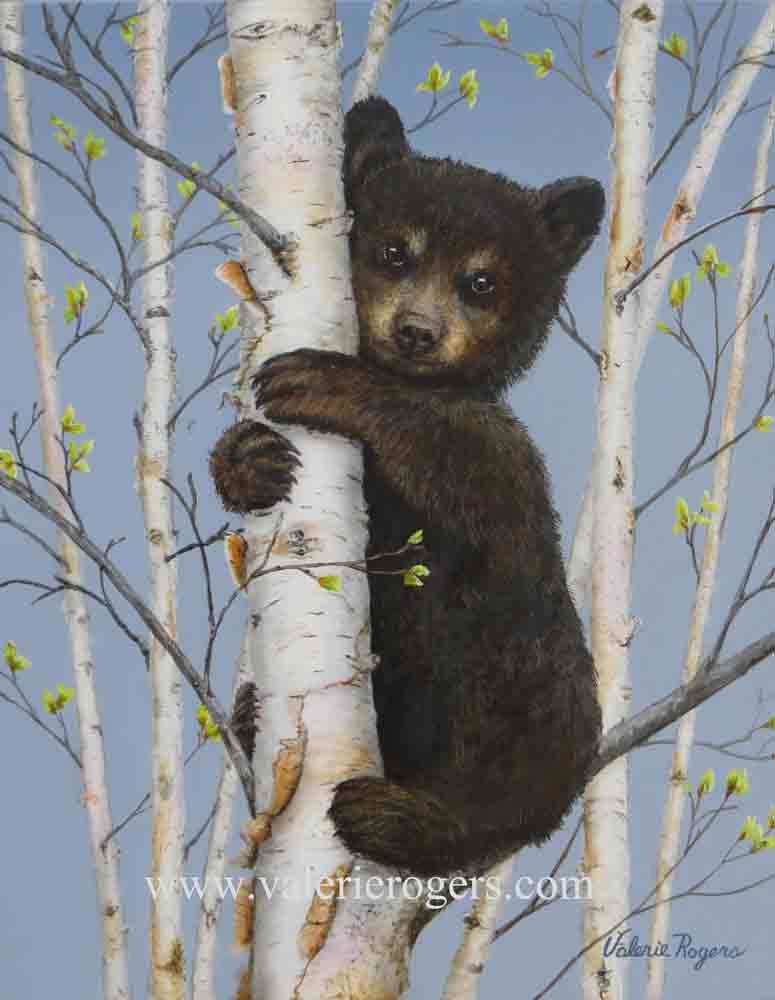 Lil Tree Hugger painting by Valerie Rogers
