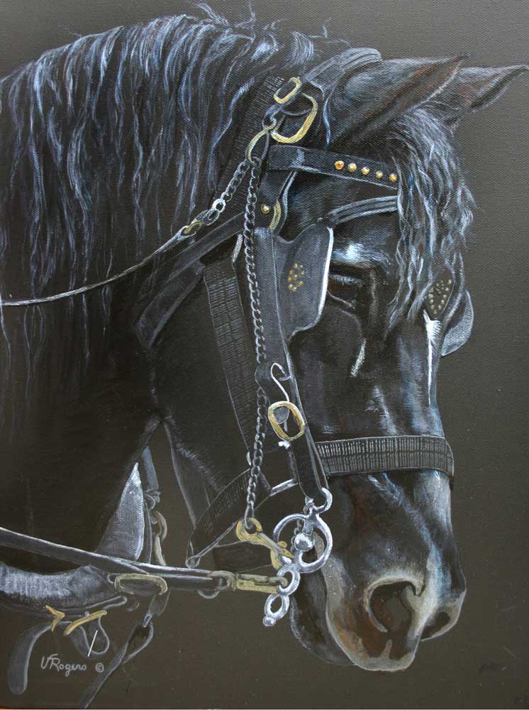 Out of the Dark Horse painting by Valerie Rogers