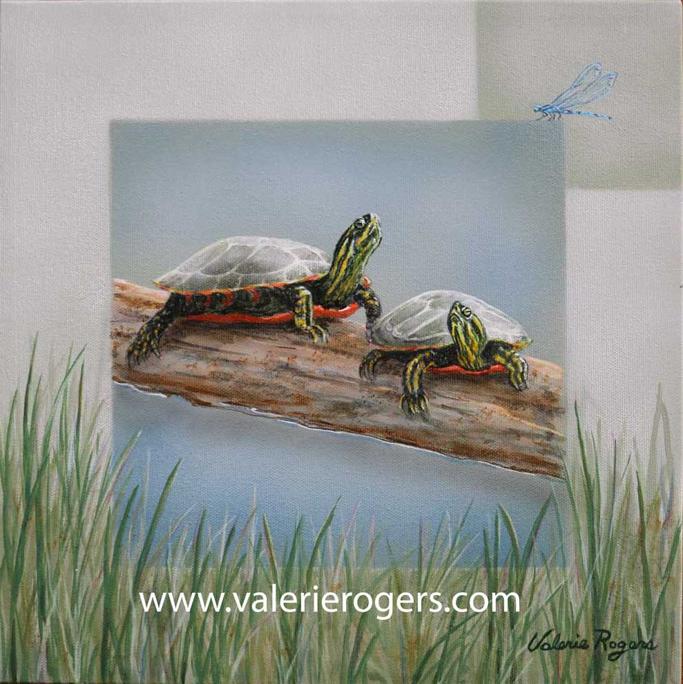 Wild Elements Turtles, painting by Valerie Rogers